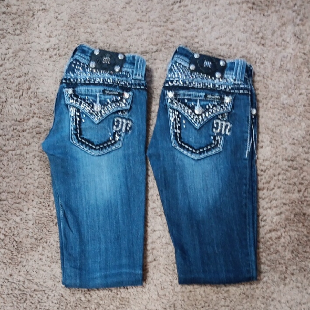 Miss Me Blue Embellished Skinny Jeans 30 Inseam